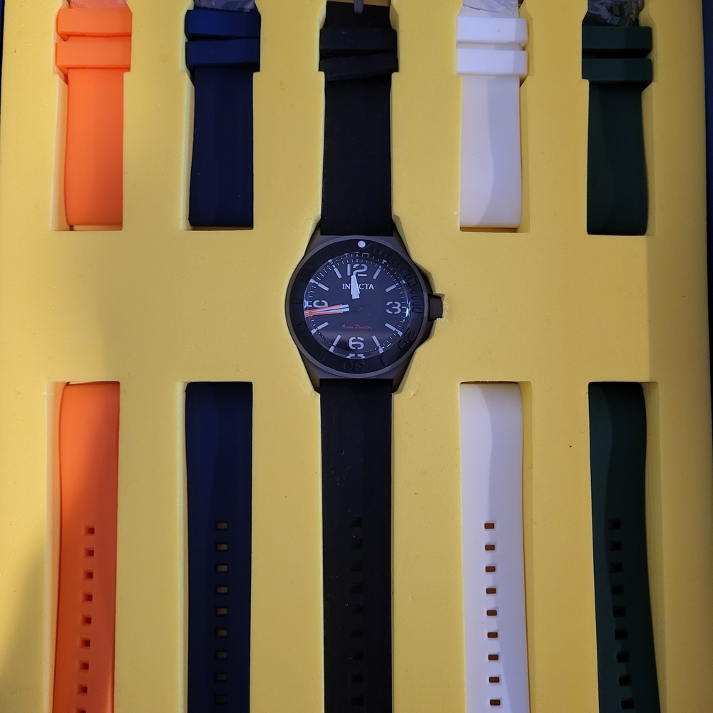 Invicta Men's Watch with Multi-Color Bands.